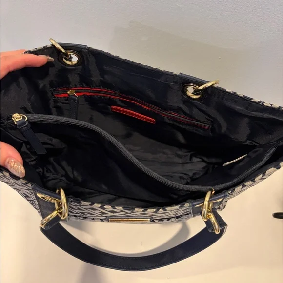 Tommy Hilfiger Navy Monogram Print Tote Handbag - Picture 4 of 5